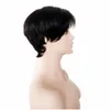 100 человеческие волосы Pixie Side Part Little Lace Front Wigs для чернокожих женщин натуральная цветовая машина сделана короткая Pixiecut Wig9792264