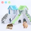 Small Animal Supplies Mini Wooden Slide DIY Assemble Hamster House Hideout Exercise Toy With Ladder For Guinea Pig Accessories