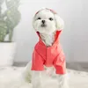 Hoody Pet Köpek Yağmurluk Katı Renk Su Geçirmez Cep Köpekler Giysi Ceket Kaban Kedi Pomeranian Schnauzer Ceket Yavru Kedi Giyim 211007