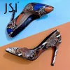 Dress Shoes JSI Women Pumps Sexy Snakeskin Pattern High Heels 10CM Mixed Colors Pointed Toe Large Size Party Elegant Lady VO436