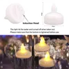 Candela galleggiante senza fiammeless impermeabile stringendo tealights caldo bianco candele LED per piscina spa vasca da bagno da sposa decorazione della cena H1222