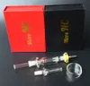 Mini Small Glass Pipes Kit Smoking Micro Kits Hookahs 10mm Joint With Titanium Nail Tip Dabber Reclaim Straw Box