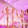 Candle Holders 12pcs)White/black/gold/silver Candelabra Tall Metal Holder Wedding Centerpiece Yudao1527