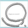 Necklaces Pendants Jewelryfashion Mens 12/15/17/19Mm Wide 316L Stainless Steel Curb Cuban Link Chain Bracelet & Necklace 7-40Inch Chains Dro