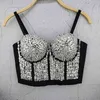 Women Fashion Sequin Brassiere Silver Bead Wrapped Chest Summer Sleeveless Sexy Padded Bustier Corset Crop Tops R267 210527