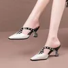 Robe Chaussures Sapatos Femininas Femmes Mignon Black Leopard Spring Slip sur High Heel Zapatos de Mujer Dame Casual PU Cuir E9575