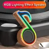 RGB Glare LED Light Speakers Mini Portable Music Note Speaker Colorful Luminous effect Musical Notes Subwoofer Lighting Sound box Powerful Outdoor FM Radio