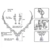 Set di gioielli da sposa di lusso con zirconi cubici Mecresh Set di collana di gioielli da sposa con strass di cristallo a forma di foglia MTL486 H1022