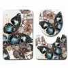 Nordic 3D Butterfly Toilet Bath Mat Carpet Rug Sets Bathroom Shower Room Carpets Flannel Anti Slip 3 Pieces Bath Mat Sets 211109