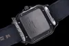 GF V2 WSSA0039 MIYOTA 9015 Automatische Mens Horloge Groot Staal ADLC Black Dial White Roman Markers Lederen Strap 40mm Super Edition 2021 Puretime