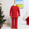 Winter Year Selling Siblings Cotton Kids Pyjamas Christmas Boys And Girls Red Pajamas Sets 211109