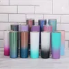 Kupalar Drinkware 20 oz Paslanmaz Çelik Gökkuşağı Boya Kapak ve Saman Yalıtımlı Bardaklı Çift Duvar Tumbler