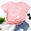 T-shirts femmes T-shirt femme graphique pour femmes coton à manches courtes t-shirt femme hauts vêtements d'été t-shirts femme t-shirts planète