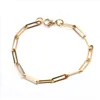 1pc 4mm 304 Rostfritt stål Länk kabelkedja Armband för kvinnor Män Guld Silverfärg Ovala Bracelet Smycken Gift 19cm Lång