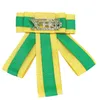 Broches faites à la main, nœud papillon vert jaune élégant, étiquette XHO, Soror grec, nœud papillon CHI ETA PHI, bijoux de collier