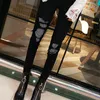 Spring Autumn Plus Size Hole Sequined Jeans Women Streetwear High Elastic Stretch Skinny Pencil Pants Female Denim Trousers