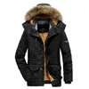 Deence Men's Winter Fleece Warm Hooded Parka Jacket Fall Jas Thicken Winddicht Pocket Heren 211214