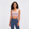 L-2026 Sutiã Esportivo Feminino Roupas de Ioga Sexy Alça Transversal Tanque Clássico Roupa íntima Feminina Moda Tops de Corrida Colete Fitness com Copas Removíveis