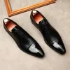 Herren Formale Schuhe Aus Echtem Leder Oxford Schuhe Für Männer Dressing Hochzeit Herren Brogues Büro Schuhe Schnüren Männliche Männer Schwarz