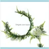 & Tools Productswholesale Flower Headwear Women Hair Aessories Asparagus Wreath Crown Headband Hat Decoration Adjustable Floral Garland1 Dro