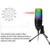 ME3 USB Microphone Stand Gaming Live Streaming RGB Light Condenser Type-C Профессиональный немой для записи компьютерного чата