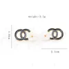 18K Vergulde Luxe Merk Designers Dubbele Letters Kleine Stud Clip Geometrische Beroemde Vrouwen Ronde Titanium Staal 925 Silver Earring Wedding Party Jewerlry 11Style