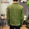 Zongke Velluto a coste Giacca casual da uomo Cappotto di marca di moda Slim Fit Bomber Giacca da uomo Giacca a vento da uomo Cappotti M-5XL 210818