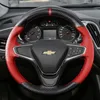 För Chevrolet Cruze Cavalier Malibu XL Equinox Trax Diy Custom Leather Carbon Fiber Square Car Steering Cover Auto Parts