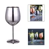 Stainless Steel Wine Glasses Elegant Drinkware Wedding Party Decor Stainless Steel Wine Glass Silver Rose Gold Golden Xmas Gift X02103242