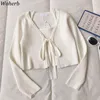 Koreanska Outfits Kvinnor Vår Sommar Slim Två Pieces Set Bandage Stickad Cardigan + Vest Chic Fashion Solid Suit Femme 210519
