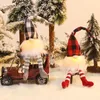 Jul Buffalo Plysch Dock Christmases Ornaments Creative Santa Old Man Standing Pose Small Dolls Exquisite Decoration Barn Kids Gifts CGY27
