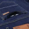 Höst vinter jeans män bomull stretch business casual blue black business raka byxor man plus storlek 29-38 40 211011