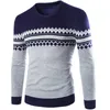 Осень-зима пуловер с круглым вырезом для мужчин Slim Fit вязаный свитер Pull Homme Джерси Hombre мужские свитера осень трикотаж 211018