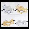 Masques Fournitures de fête Accueil Gardenlace Incrusté de diamants Night Club Masque pour les yeux sexy Mascarade Danse Halloween Maskdot Cérémonie d'ouverture Dot Naissance