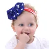 Bebê Meninas Headbands Bunny Fare Bow Crianças Crianças Nacional Dia Nacional Cruz Cruz Acessórios Cabelo Cabelo Hairbands American Independence Day Headwear 3 Pcs Set Kha162