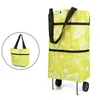 Fold Shopping Pull Cart Trolley Bag With Wheels Foldable Eco-Friendly Hands-Free For Out Grocery Organizer Storage Bags