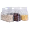 Botten platt klass transparent laminerad plastblocklås matförpackningspåse med handtag4192923