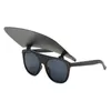 Unique Hat Flip Sunglasses For Women One Piece Square White Black Sun Glasses Men Clamshell Shades Eyewear Big2993408