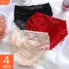 Quco Märke 4 st / Lot Kvinnor Tränar Sexiga Kvinnor Underkläder Underkläder Nätt Briefs Högkvalitativ Låg Midja Kvinnors Thongss 210720