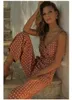 Lace Up Rushed Front Jumpsuit Romper Summer Long s Jumpsuits Casual Overoles Boho Playsuit 210427