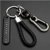 10-stycken/Lot Anti-Lost Car Keychain Telefonnummer Kort Keyring Leather Bradied Phone Number Plate Key Ring Auto Vehicle Key Chain Accessorie