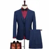 Men's Suits & Blazers Brand Clothes 2021 Wedding Three-piece Suit Business Casual Blue Stripes Jacket Male Big Size 6XL 7XL 8XL 9XL
