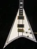 Randy Rhoads RR 1 Czarna prążka biała latająca v gitara elektryczna Złote sprzęt blok mop InLay Tremolo Bridge Whammy Bar6998789