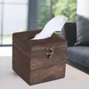 Tissue Boxes & Napkins Wooden Box Paper Napkin Holder Dispenser Case Bathroom Office Desk Decor
