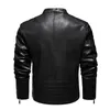 Mens Motorcycle Jacket 2021 Autumn Winter Men Faux PU Leather Jackets Casual Embroidery Biker Coat Zipper Fleece Male Jacket 220211