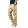 Męskie spodnie Tactical Cargo Mężczyźni Joggers Bawełna Khaki Prosto Mężczyzna Dorywczo Spodnie Multi Pocket Streetwear S-4XL