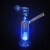 5.5 inç Yükseklik LED Renk Değişimi Nargile El Sanatları Cam Sigara Boru DAB Petrol Rig Işıkları Bongs Nargile Tütün Kül Kase Taşınabilir Shisha Percolater Bipbler Su Boruları