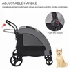 Dog Car Seat Covers Foldable Stroller With Storage Pocket, Oxford Fabric For Medium Large Giant Size Dogs Load-bearing 110kg Outside