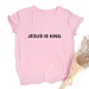 Jésus est roi lettre imprimer femmes T-shirt chrétien foi espoir amour Harajuku t-shirts Religion hauts t-shirts Streetwear Ropa Mujer X0628