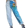 Solros kvinnliga kläder långa byxor kvinnor jeans feminino 2022 lapptäcke vit blå denim byxor kvinna damer mujer sdb4 kvinnor